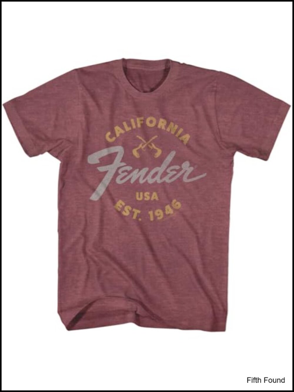 Fender Guitar Unisex T-Shirt Medium Weight Poly Cotton Blend Crew Neck